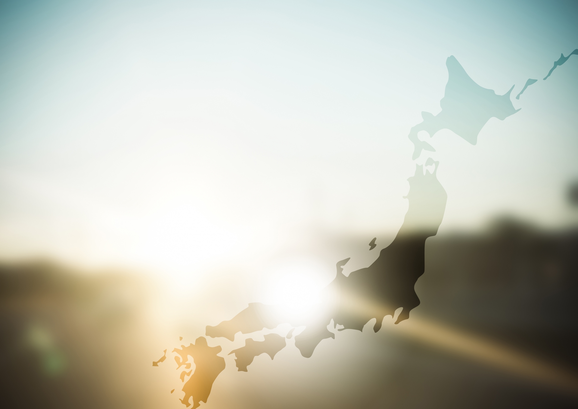 夜明けと日本地図